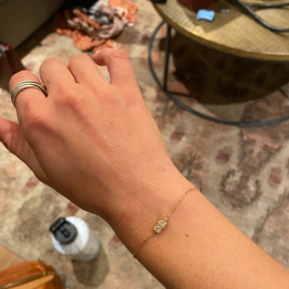 Mejuri NWT 14k Gold White Sapphire Bracelet - Picture 5 of 5